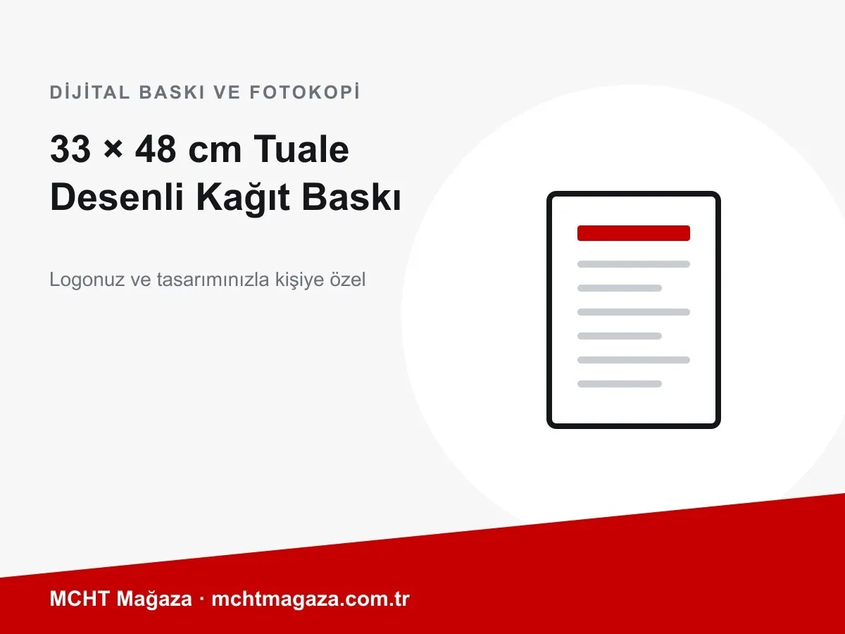 33 × 48 cm Tuale Desenli Kağıt Baskı – kişiye özel dijital baskı