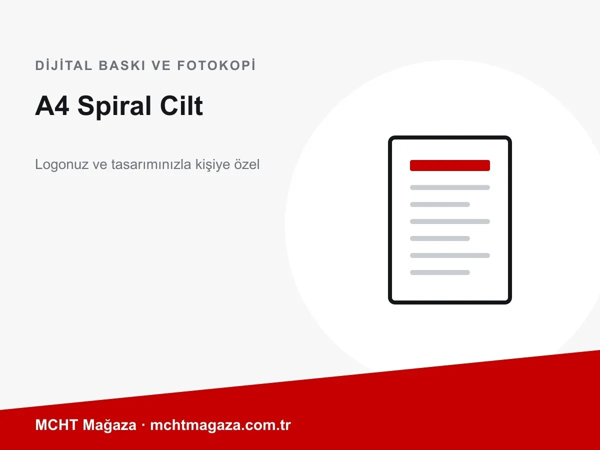 A4 Spiral Cilt – kişiye özel ciltleme