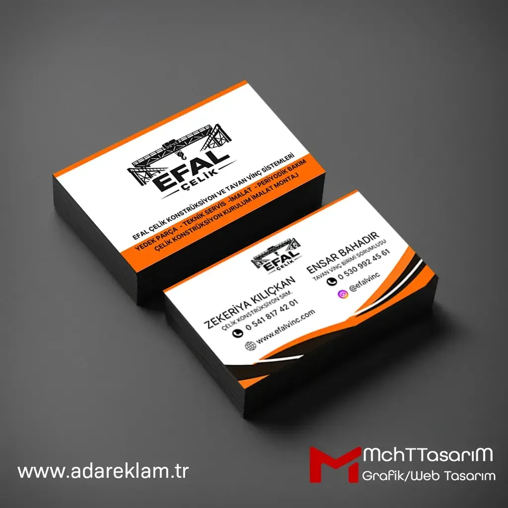 Çift Yön Düz Kesim Kartvizit – 350 gr